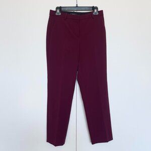 Theory | Burgundy maroon tailored ankle cropped high rise office pants | Size 2